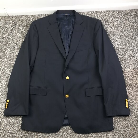 2020 Brooks Brothers Blazer Special Selection Wool Gold Button Blue 42R Regent - Picture 1 of 14